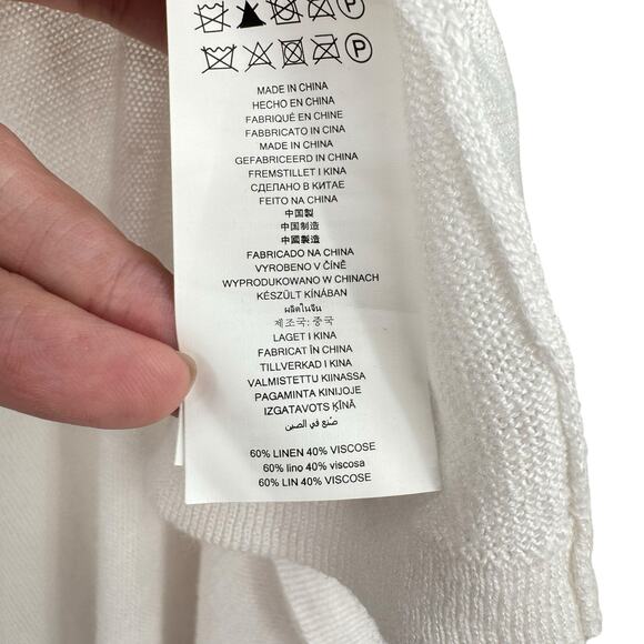 MICHAEL Michael Kors White Knit Sleeveless Midi Length Open Cardigan Duster - Picture 12 of 12